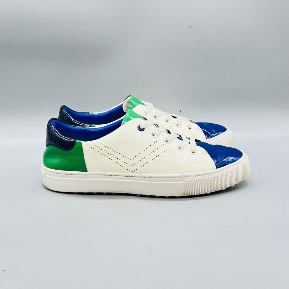 Tory Sport Shoes Womens 7 Multicolor Patent Leather Low Top Golf Sneaker Comfort
